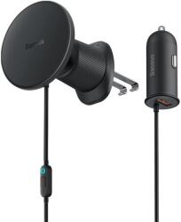 Suport magnetic Baseus pentru gratar de ventilatie cu incarcator USB-A 15W+25W negru (6932172629588)