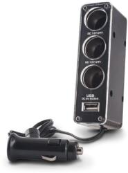 Forever Încărcător auto Forever 3 în 1 cu cablu USB (GSM001530)