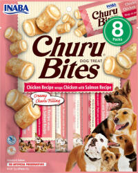 Inaba Foods Churu Bites pentru câini, aromă de pui și somon, 8x12g