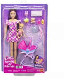 Mattel Barbie: Bébiszitter játékszett - Skipper baba kisbabával és babakocsival (JJB42) - jateknet
