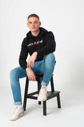 JACK & JONES Jack & Jones, Normál fazonú kapucnis pulóver kenguruzsebbel, Fekete, L (12137054-BLACK-L)