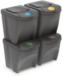 Prosperplast Szemetes szelektív 4 x 25L 29, 3x39, 2x33, 5cm Sortibox Szürke (813709)