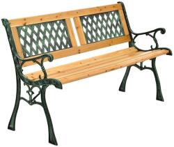 Juskys Bancă de grădină vintage din lemn și fontă, 2 locuri, 122 cm (200578)