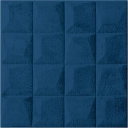 HCS deco 3D öntapadós, fali, kockák, bársony, 2 darab, tengerészkék (VEL902)