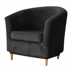 Meble OdNowa Klubfotel huzat, Meble OdNowa, velúr, fekete, méretek a táblázat szerint (convivum_5905080705522)