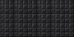 HCS deco 3D öntapadós falpanel, fekete kockák, műbőr (LEA006)