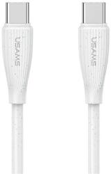 USAMS green series adatkábel, type-c - type-c, 60w, gyorstöltő, 100cm, fehér (SJ716USB02)