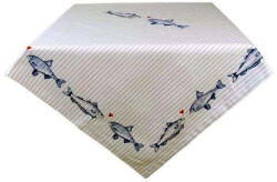 Clayre & Eef Clayre-Eef Asztalterítő - Tengeri Halak - Pamut - 150x250cm (SSF05)
