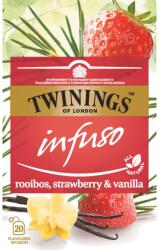 TWININGS Rooibos tea, eper és vanília, Twinings, 20 tasak, 40 g