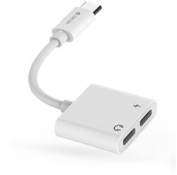 DEVIA Type-C - 2x Type-C audio adapter - Devia Smart Series Adapter Type-C to Dual Type-C - fehér (MEN-R1-79436)