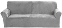  Velúr ülőgarnitúra huzat, elasztánpoliészter, 90-140 cm, szürke (186904990)