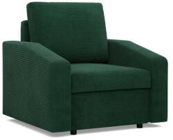 GreenSite Zeus fotel, döntött kartámasz, kordbársony, hab töltet, zöld - pepita