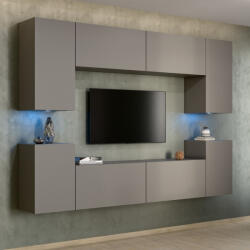 Intenso Concept-26 nappali faliszekrény sor - 240 cm (szürkésbarna) - pepita