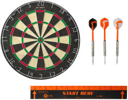 Crivit 457 x 40 mm szizál darts tábla, 45.7 cm 4 kg hagymányos sisal rost dart tábla, edzett acéldróttal, 3 dart nyíllal, start vonallal (Crivit_Sisal)
