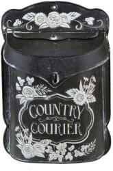 Clayre & Eef Fém Postaláda - Virágos - 26x10x35cm