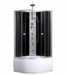  Karolina 90x90 cm íves mélytálcás hidromasszázs zuhanykabin (KAROLINA90)