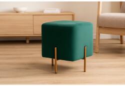CHOMIK Taburet pătrat cu picioare 35 x 35 x 40 CM verde închis *3895 (CH-PHO3895)