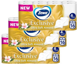 Zewa INGYENES SZÁLLÍTÁS - Zewa Exclusive Ultra Soft Almond toalettpapír 4 rétegű (3x16 tekercs)
