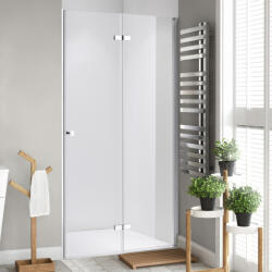 STUXI Verona 110 cm széles csukló zuhanyajtó, 6 mm vízlepergető üveggel, króm profillal (TL-6107-110)