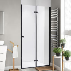 STUXI Verona Black 100 cm széles csukló zuhanyajtó, 6 mm vízlepergető üveggel, fekete profillal (TL-6107B-100)