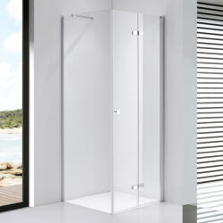 STUXI Verona 100x100 cm szögletes csuklóajtós zuhanykabin, 6 mm vízlepergető üveggel, króm elemekkel (TL-6107-100-TL-6108-100)