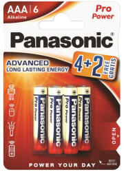 Panasonic LR03PPG/6BP 4+2F 1, 5V AAA/mikro tartós alkáli elem 6 db/csomag (LR03PPG-6BP4-2-PAN) - audaxshop
