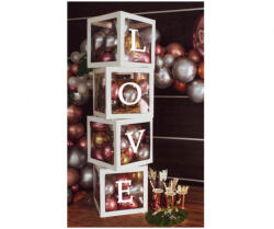 GoDan Set 4 Cutii Decorative Pentru Baloane, Cu Inscriptia Love, 35 Cm GD823 Articole pentru decor (GD823)