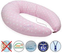  Formázható kismama párna csillag/pöttyös pink