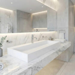 Rea Goya öntött márvány mosdó 100x46 cm, matt fehér REA-U8903 (REA-U8903)