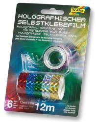 FOLIA Cellux hologrammos 12mmx2m 6db-os öntapadó csillogó holografikus cellux készlet
