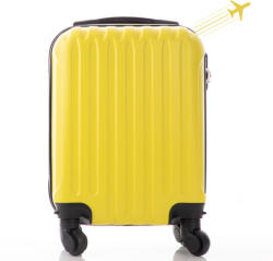 Leonardo Da Vinci LEONARDO DA VINCI Kabinbőrönd XS méret bordázott, kivehető kerékkel - Sárga (700_Yellow)