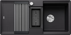BLANCO Adira 6 S-F Silgranit két medencés 99x49 cm mosogató acél ráccsal, fekete 527609 (527609)