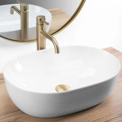 Rea Lisa kerámia mosdótál 49x35 cm, fényes fehér REA-U6022 (REA-U6022)