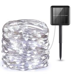 ProGarden 100 micro LED-es napelemes dekor fényfüzér, hideg fehér, 7m (CZ6540030)