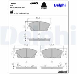 DELPHI Sada brzdových platničiek kotúčovej brzdy DELPHI LP3645 (LP3645)