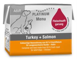 PLATINUM Menu Turkey+Salmon - nedvestáp felnőtt kutyák számára 90 g