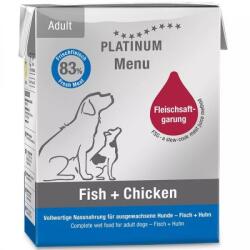 PLATINUM Menu Fish+Chicken - nedvestáp felnőtt kutyák számára 185 g