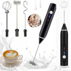  Elektromos Tejhabosító Kávéhabverő Mixer (czarny SPIENIACZ DO MLEKA UBIJAK KAWY MIKSER )