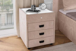 Laney Stílusos éjjeliszekrény Laney led világítással 55 cm bézs