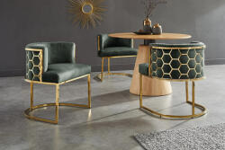 Prestige Luxus étkezőszék Prestige arany-zöld bársony