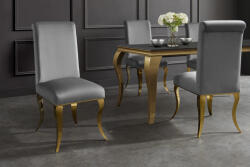 Rococo Stílusos szék Rococo III szürke-arany bársony