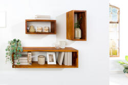 Miley 3 fali polc szett Miley barna / sheesham