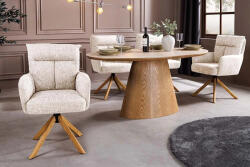 Maddison Design forgószék Maddison V szürkésbézs pezsgő tölgy lábak