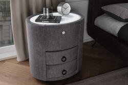 Lunaris ovális éjjeliszekrény led világítással 55 cm szürke