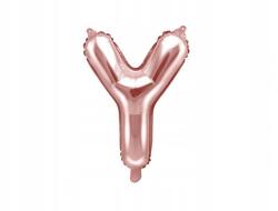 Party Deco N betű alakú rózsaszín arany színű lufi, 35 cm