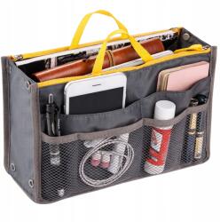 EdiBazzar Bőrönd rendszerező kozmetikai táska szürke kézitáska tágas (Organizer do walizki kosmetyczka Kuferek do t)