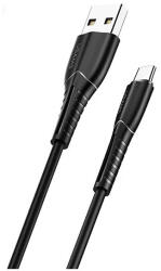 USAMS U35 microUSB kábel 2A Fast Charge 1m fekete SJ365USB01 (US-SJ365) (SJ365USB01)