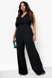 Boohoo Z9B213 Boohoo Plusz Fekete Elegáns Overál 5XL