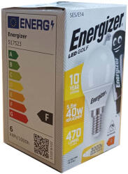 Energizer Izzó led E14 gömb 40W 3000K meleg 470Lm Energizer (S17523)