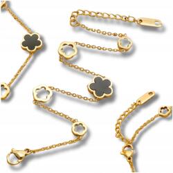 EdiBazzar Aranyozott celeb karkötő sebészeti acélból, fekete virággal 18K (Pozłacana bransoletka stal chirurgiczna)